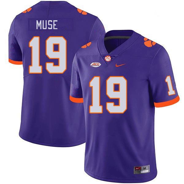 Clemson Tigers #19 Tanner Muse College Football Jerseys Stitched Sale-Purple